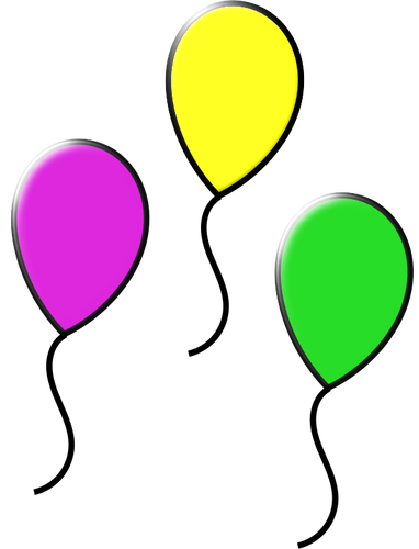 Vektorové ilustrace ze tří plovoucí balónky