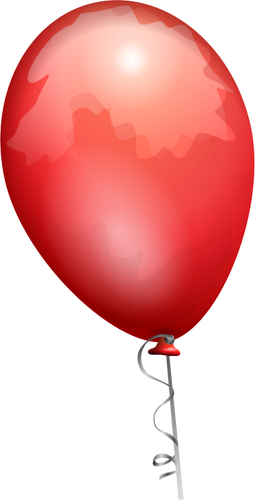 एक सजाया स्ट्रिंग पर लाल गुब्बारे के ड्राइंग वेक्टर