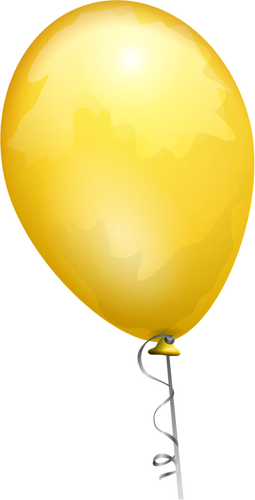 Clipart vetorial de balão amarelo em uma corda decorada