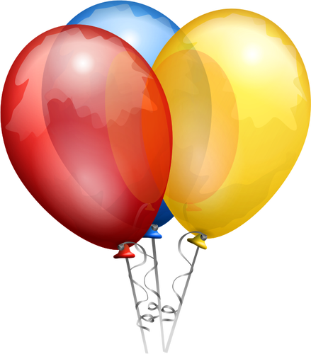 Vector Illustrasjon av tre dekorert partiet ballonger
