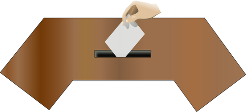 Image vectorielle de la vue de dessus des élections vote boîte