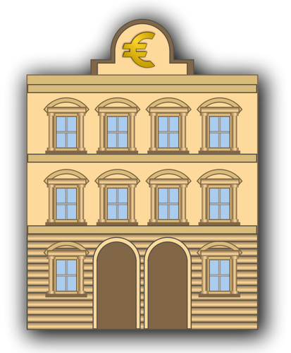 Bank gebouw illustratie