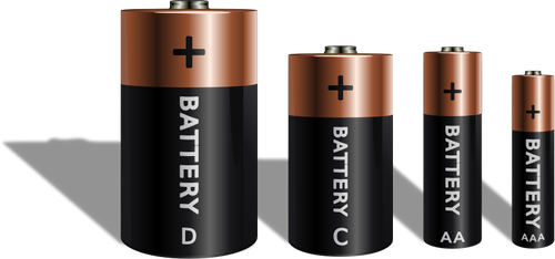 अलग बैटरी आकार