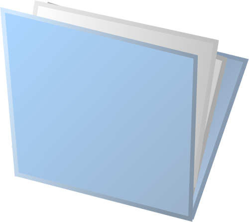 Gambar dari folder plastik dengan kertas vektor biru