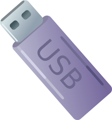 Vector illustraties van paarse USB-stick