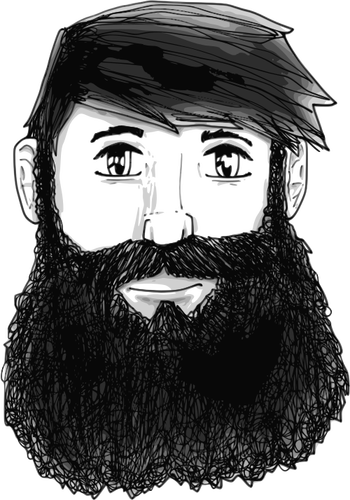 Vektorgrafikk utklipp av skjeggete mann