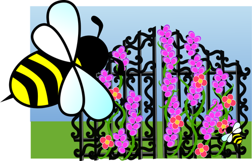 蜜蜂场景矢量图像