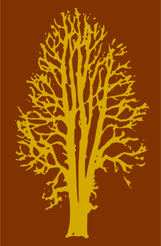 Sarı kayın ağacı siluet vektör küçük resmini