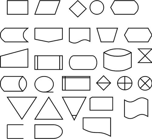 Imagem vetorial de ícones de diagrama de fluxo de dados