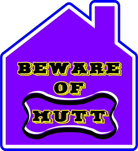 Beware av mutt vektor klistremerke