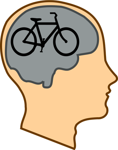 我们的头脑矢量插画的自行车