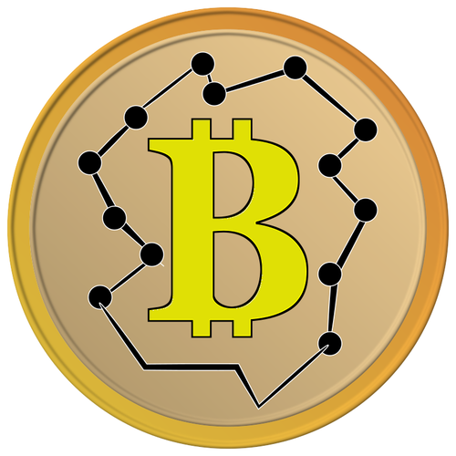 Münze des gelben Bitcoin