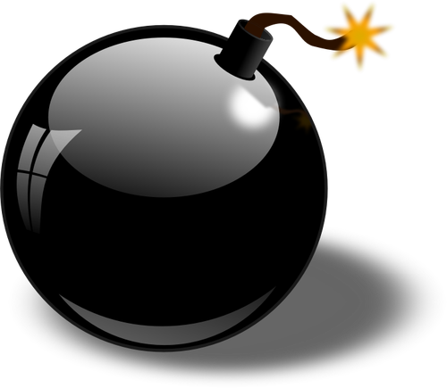Black bomb vector clip art