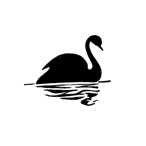 Silhouette vektor image av swan