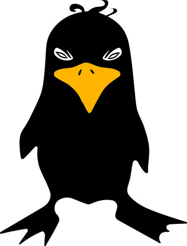 Angry tux color clip art.