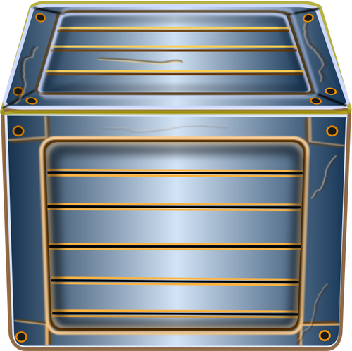 Vektor Klipart dřevěných blue boxu