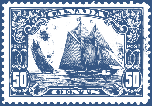 Bluenose Canadian stamp vector drawing