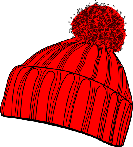Vetor desenho de inverno vermelho bobcap