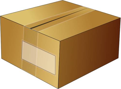 Векторное изображение в закрытой картонной коробке