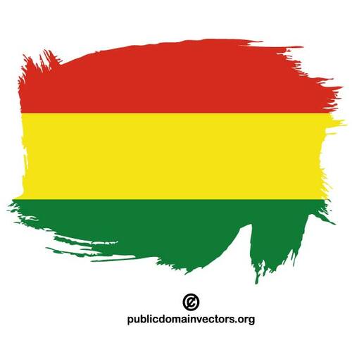 Bandera de Bolivia pintada sobre fondo blanco