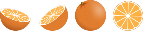 Imagem vetorial de seleção de peças de laranja