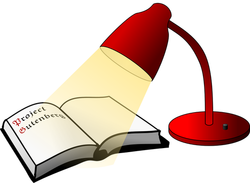 Livro aberto e a lâmpada de leitura