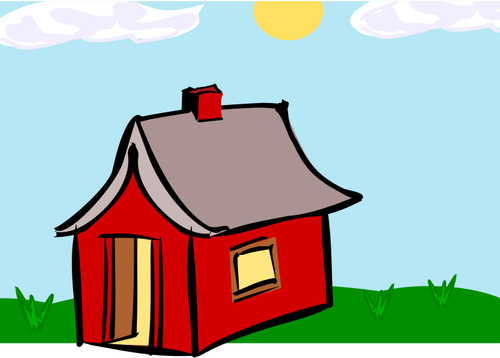 Vector drawing of red booth home