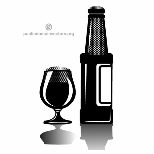 Botella de cerveza y un vaso