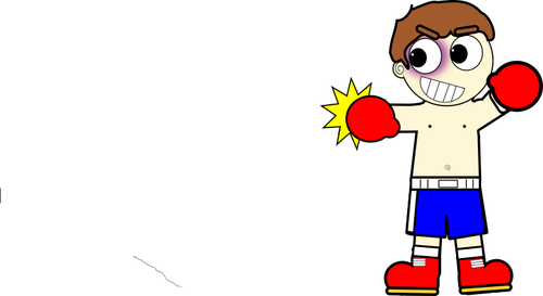 Cartoon boxer man vektorritning