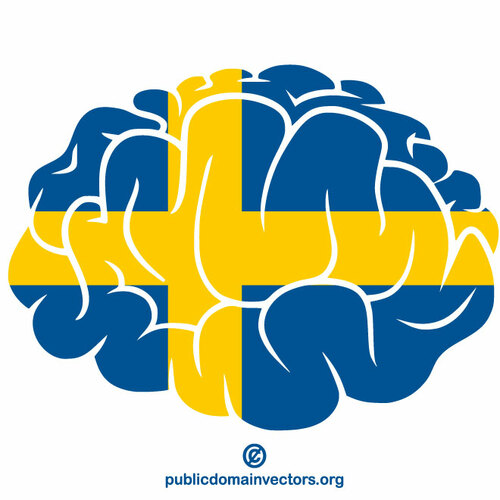 Silhueta cerebral bandeira sueca