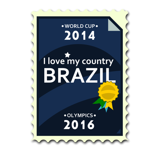 Brasilien Olympia und WM-Briefmarke-Vektor-Bild