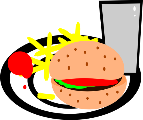 burger og chips vektorgrafikk utklipp