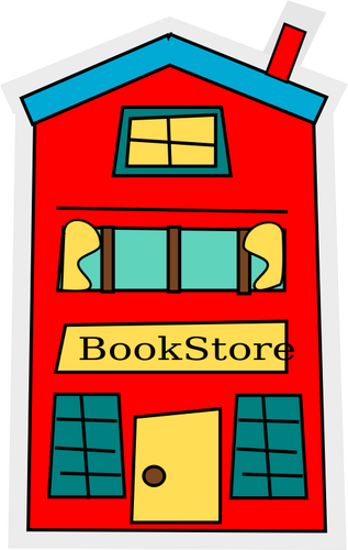 Vector clip art of cartoon bookstore