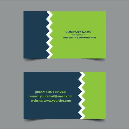 Bisnis template kartu dengan elemen hijau