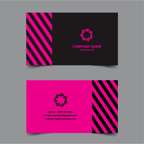 Business card black and pink color