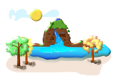 Waterfall farm vector image