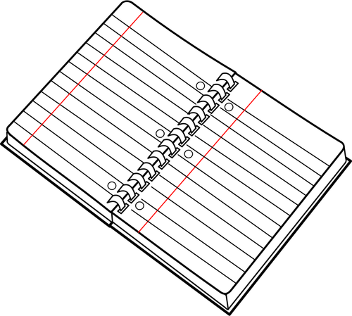 Vektor-Bild von offenen Spirale Notebook Strichgrafiken
