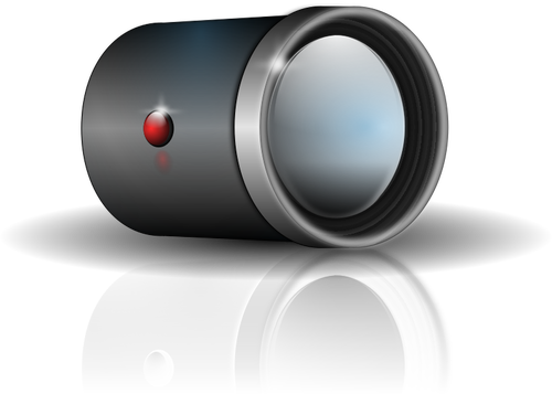 Camera lens attachment with shadow vector clip art
