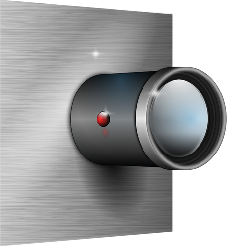 Příloha objektivu fotoaparátu na zeď vektorový obrázek