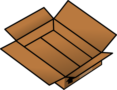 矢量绘图的开放的浅纸板盒