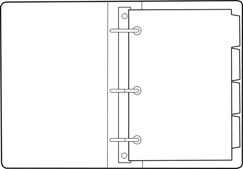 Open binder notebook vector afbeelding