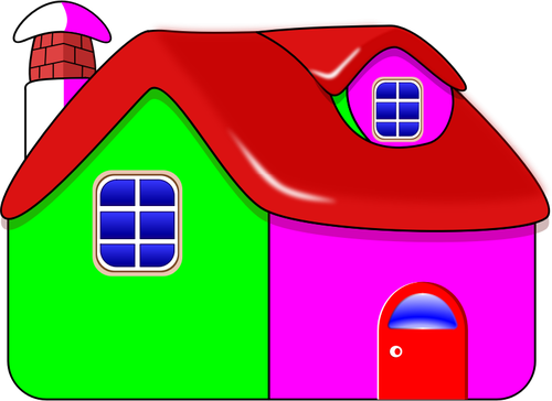 Vector graphics of colorful shiny house