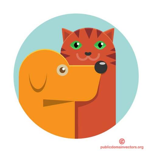 Hund und Katze Cartoon-Stil