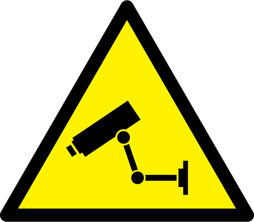 ビデオ監視の危険の警告サイン ベクトル画像