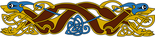 Ilustración de vector ornamento animal celta