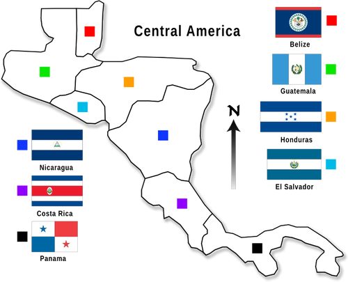 मध्य अमेरिका इंफो-ग्राफिक