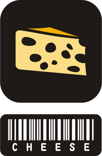 Vektor-Cliparts von zwei Stück Aufkleber für Käse mit barcode