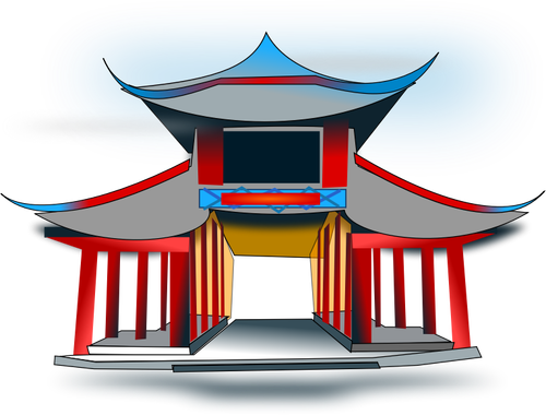Vector clip art of Chinese house