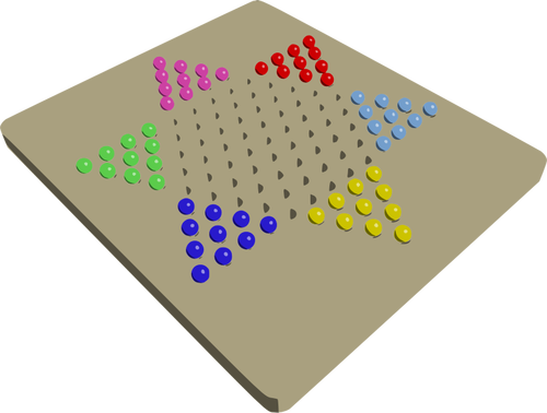 בתמונה וקטורית לוח משחק דמקה סינית