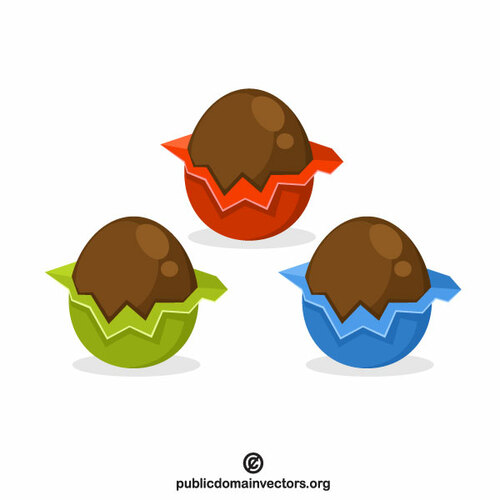 Os ovos de chocolate vector clipart